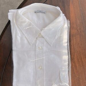 Men’s Italian cream color mesh short sleeve shirt